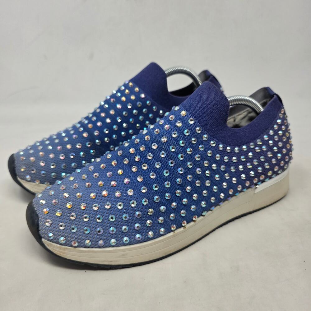 Kenneth Cole Reaction Cameron Jewel Jogger Slip-On Sneakers Blue Womens 8